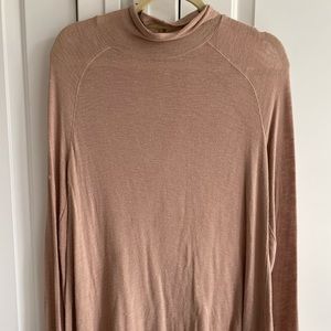 Free People, long sleeved, sheer turtle-neck - size L